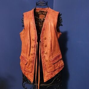 SUNDANCE Lorena Leather Vest - Large NWOT